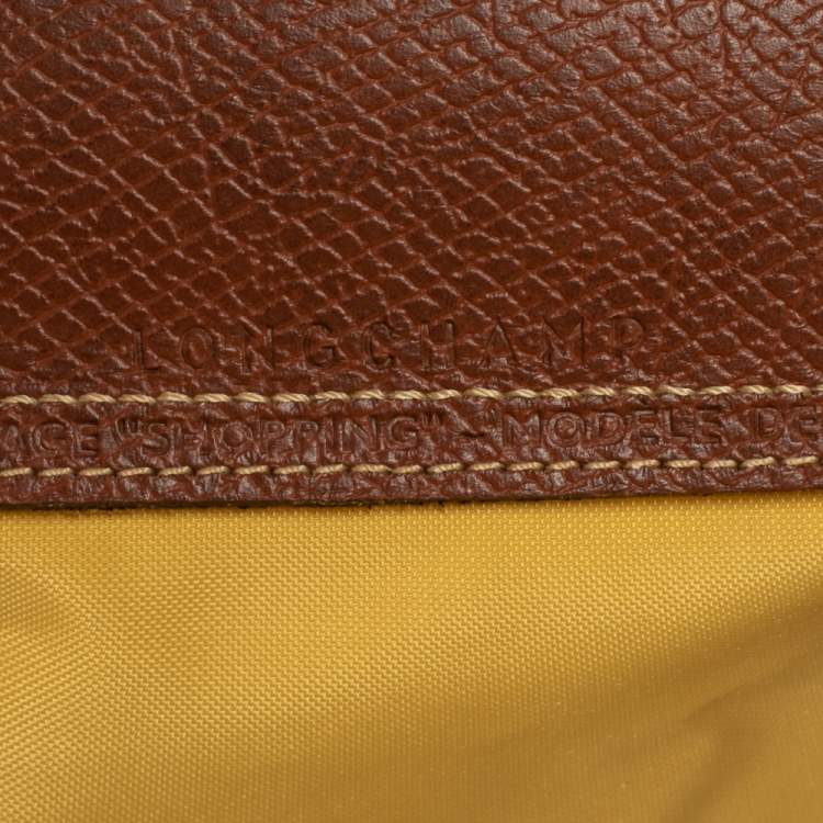 Pre Owned Longchamp Yellow Nylon and Leather Small Le Pliage Tote