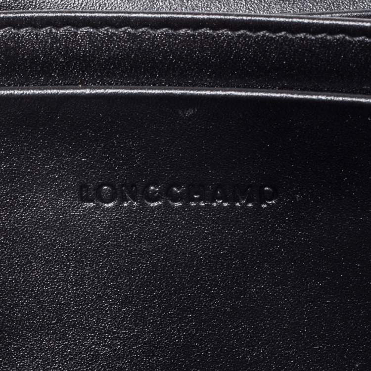Pre Owned Longchamp Black Glossy Leather Roseau Continental Wallet