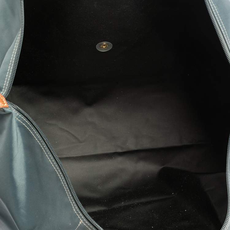 Pre Owned Longchamp Blue Nylon Large Le Pliage Travel Bag