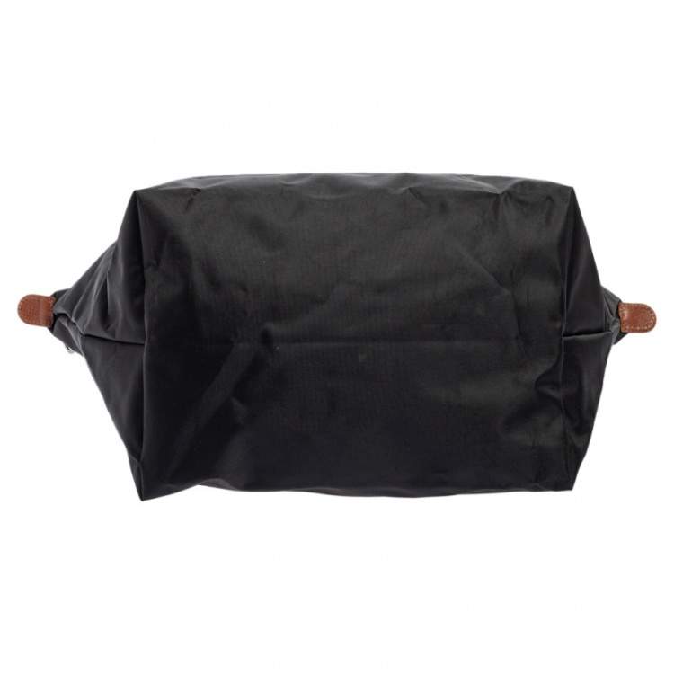 Pre Owned Longchamp Black Nylon and Leather Le Pliage Tote