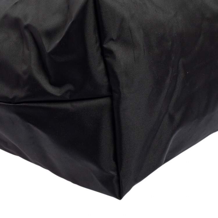 Pre Owned Longchamp Black Nylon and Leather Le Pliage Tote