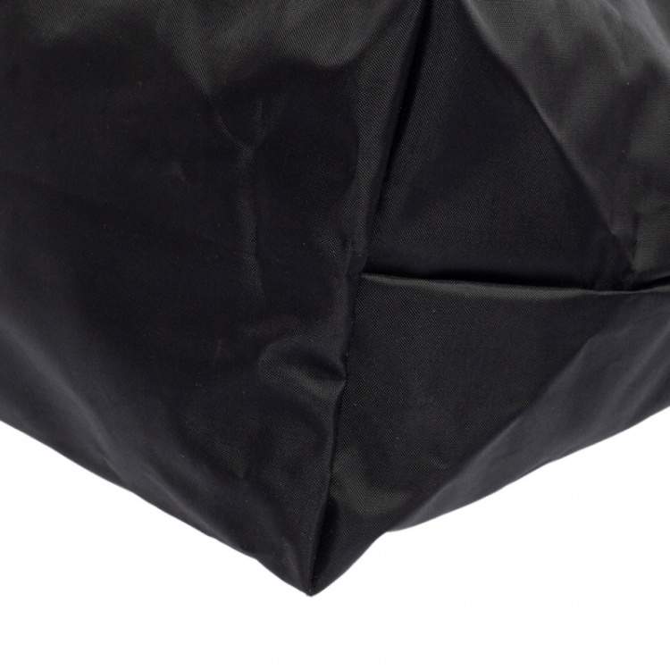 Pre Owned Longchamp Black Nylon and Leather Le Pliage Tote