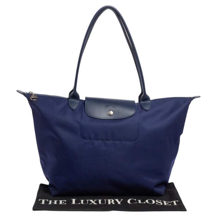 مملوكة مسبقًا Longchamp Blue Nylon Le Pliage Tote