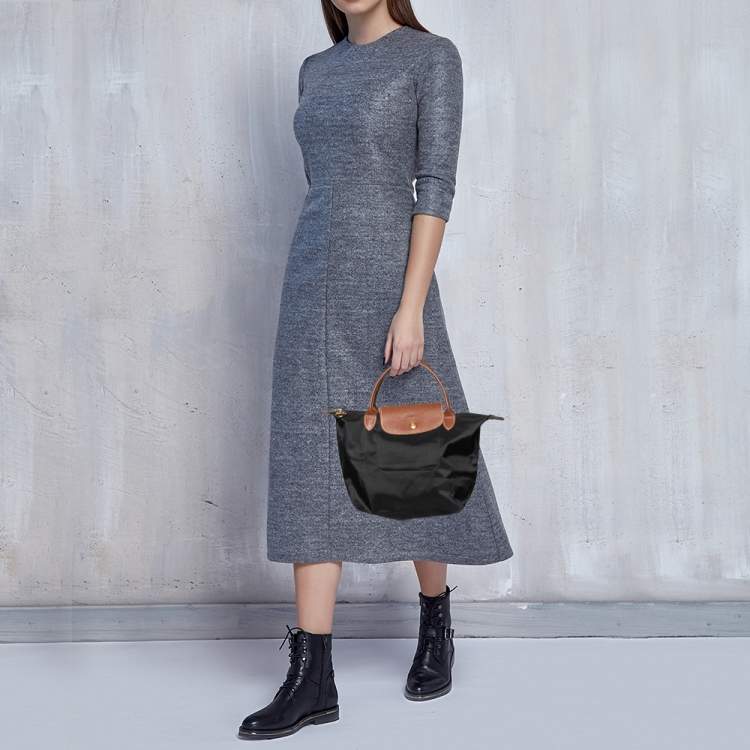 Longchamp 'Small Le Pliage Neo' Nylon Tote Shoulder Bag, Black