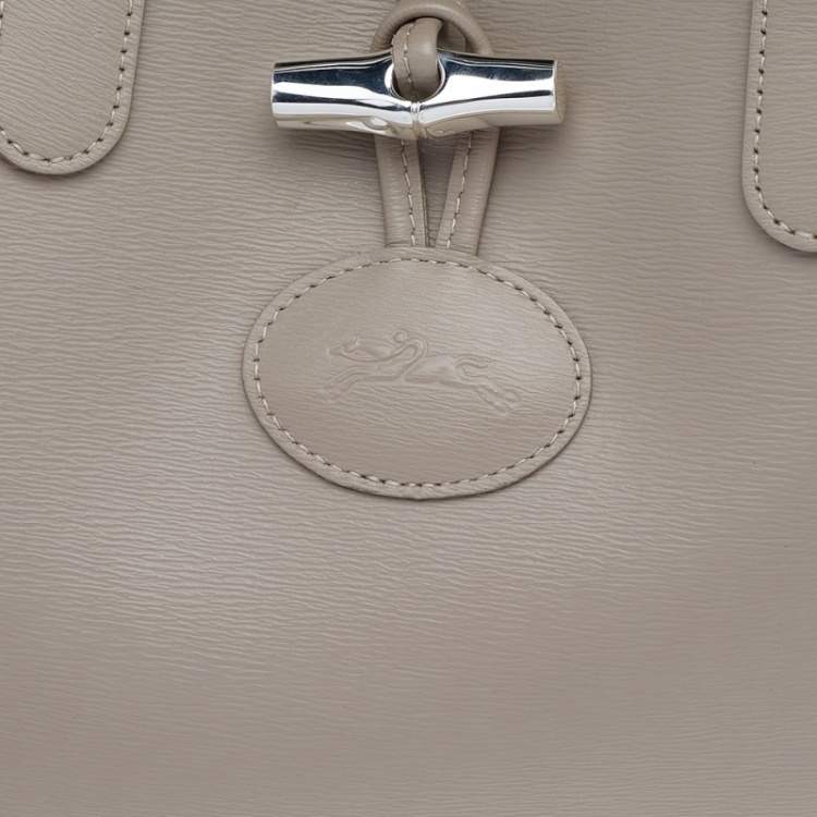 Pre Owned Longchamp Beige Leather Roseau Tote