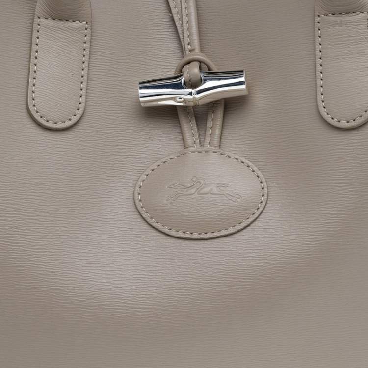 Pre Owned Longchamp Beige Leather Roseau Tote