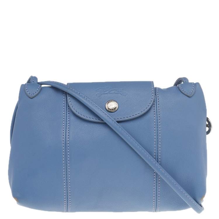 Longchamp Blue Leather Le Pliage Cuir Crossbody Bag Longchamp The Luxury Closet