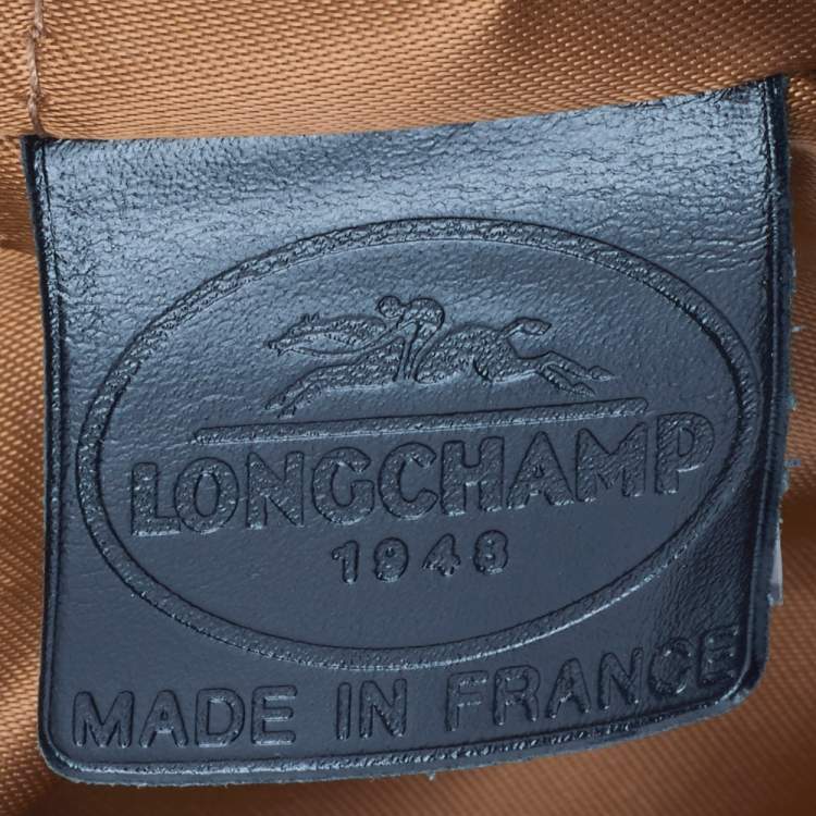 Pre Owned Longchamp Olive Green/Black Snakeskin Embossed Leather Tote