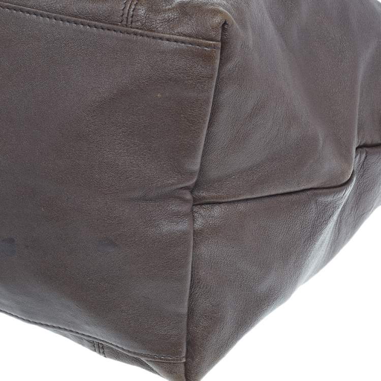 مملوكة مسبقًا Longchamp Dark Brown Leather Le Pliage Travel Bag