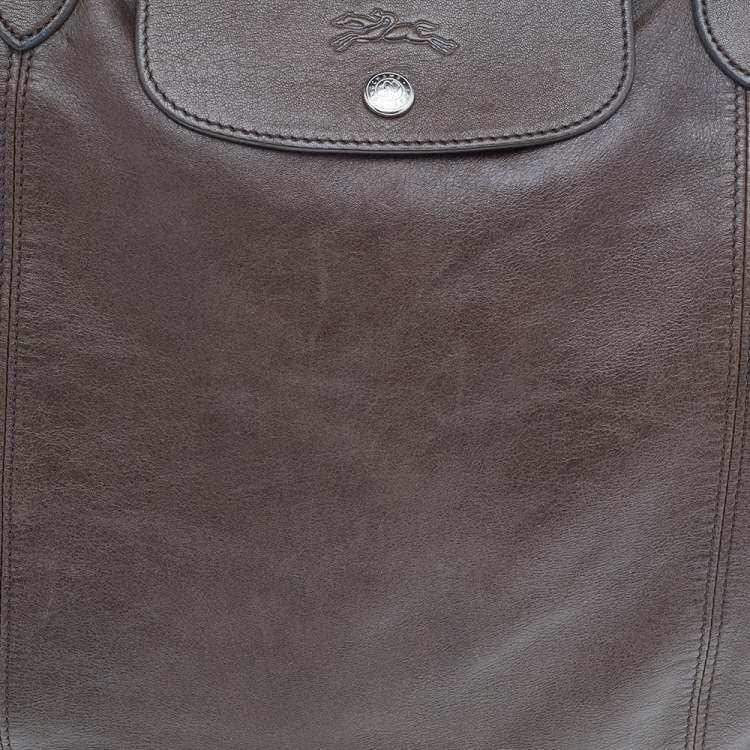 مملوكة مسبقًا Longchamp Dark Brown Leather Le Pliage Travel Bag