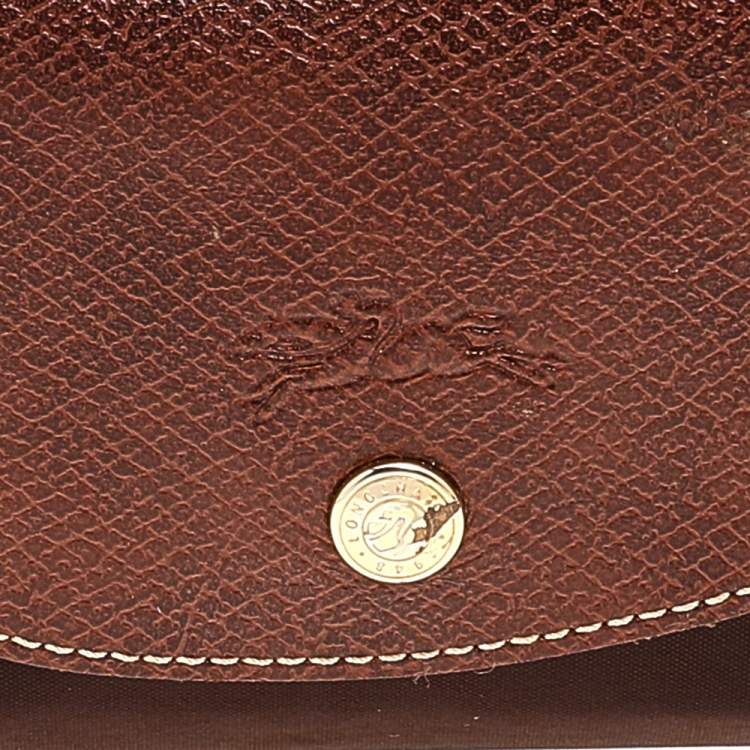 مملوكة مسبقًا Longchamp Brown Nylon And Leather Medium Le Pliage Tote