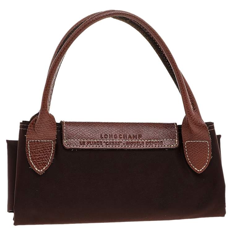 مملوكة مسبقًا Longchamp Brown Nylon And Leather Medium Le Pliage Tote