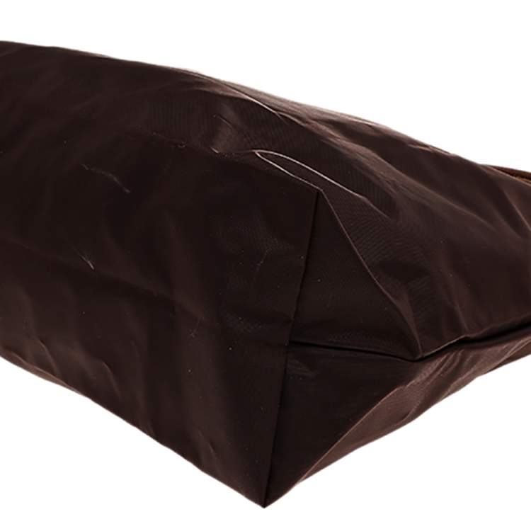 مملوكة مسبقًا Longchamp Brown Nylon And Leather Medium Le Pliage Tote