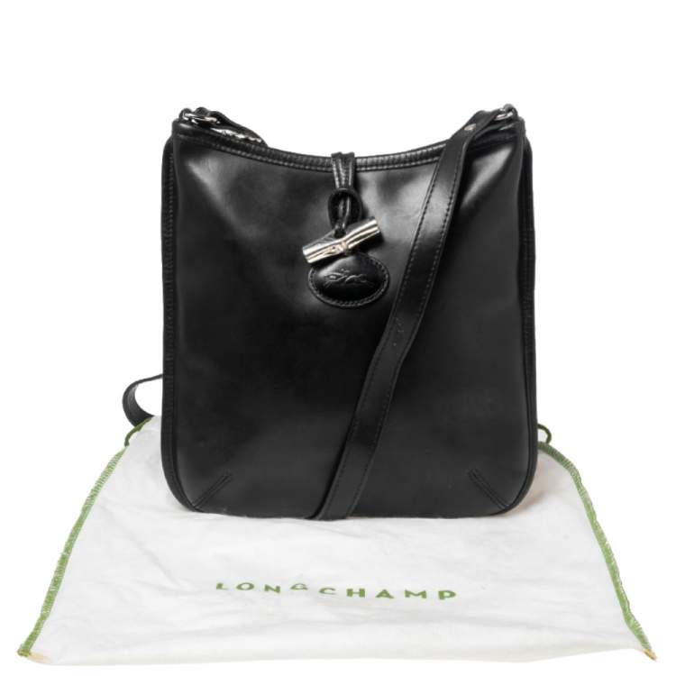 مملوكة مسبقًا Longchamp Black Leather Roseau Shoulder Bag