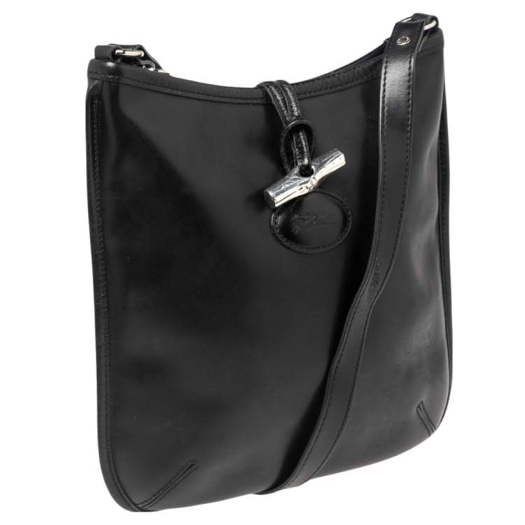 مملوكة مسبقًا Longchamp Black Leather Roseau Shoulder Bag