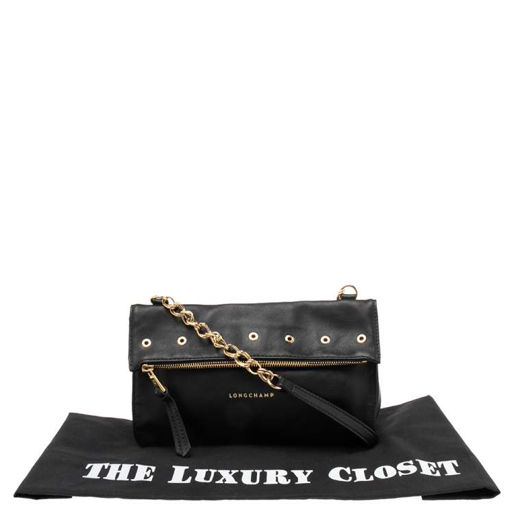 مملوكة مسبقًا Longchamp Black Leather Shoulder Bag