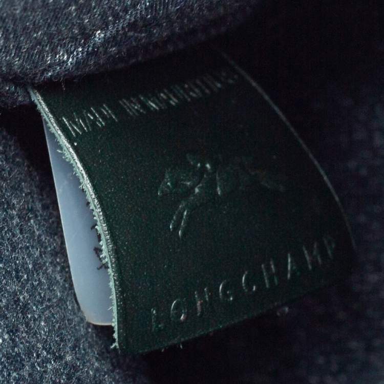 Pre Owned Longchamp Green Crocodile Embossed Leather Roseau Tote