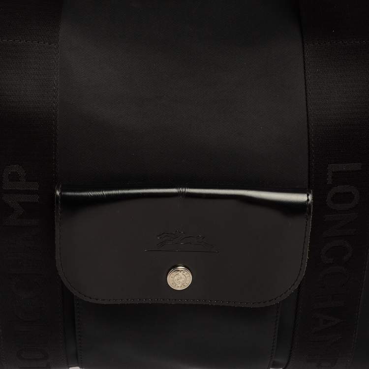 Pre Owned Longchamp Black Nylon Front Pocket Tote