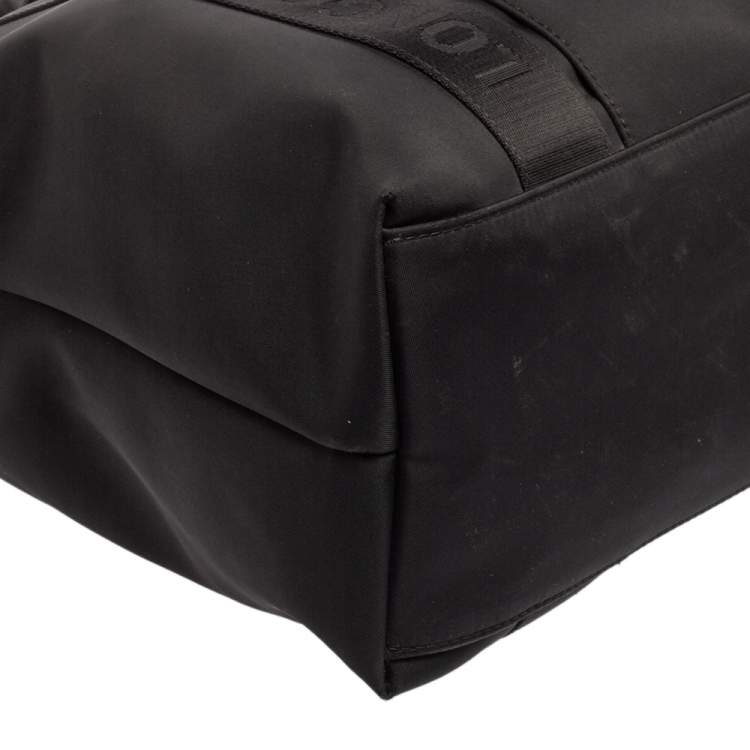 Pre Owned Longchamp Black Nylon Front Pocket Tote