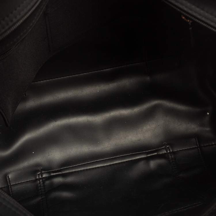 Pre Owned Longchamp Black Nylon Front Pocket Tote