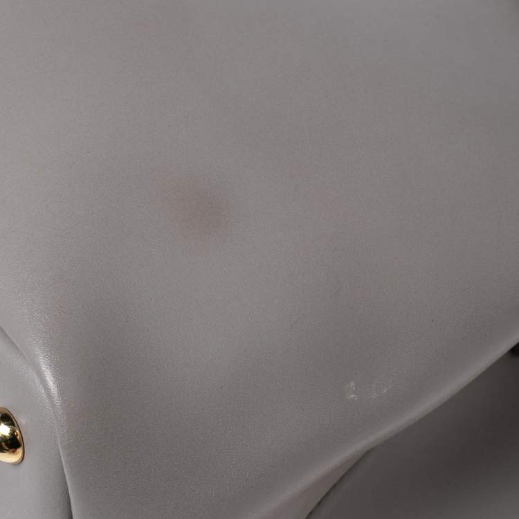 Pre Owned Longchamp Grey Leather Honoré 404 Tote