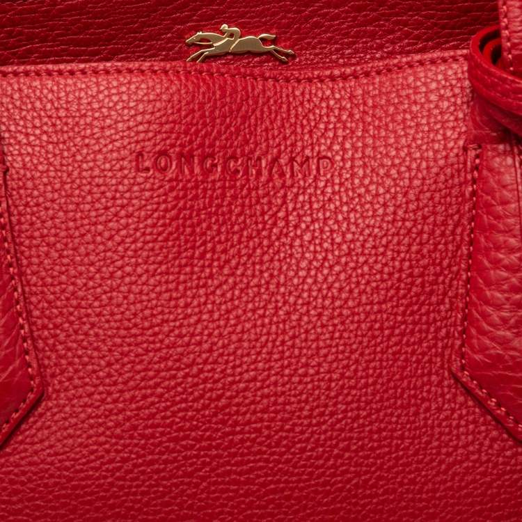 Pre Owned Longchamp Red Leather Medium Penelope Fantaisie Tote