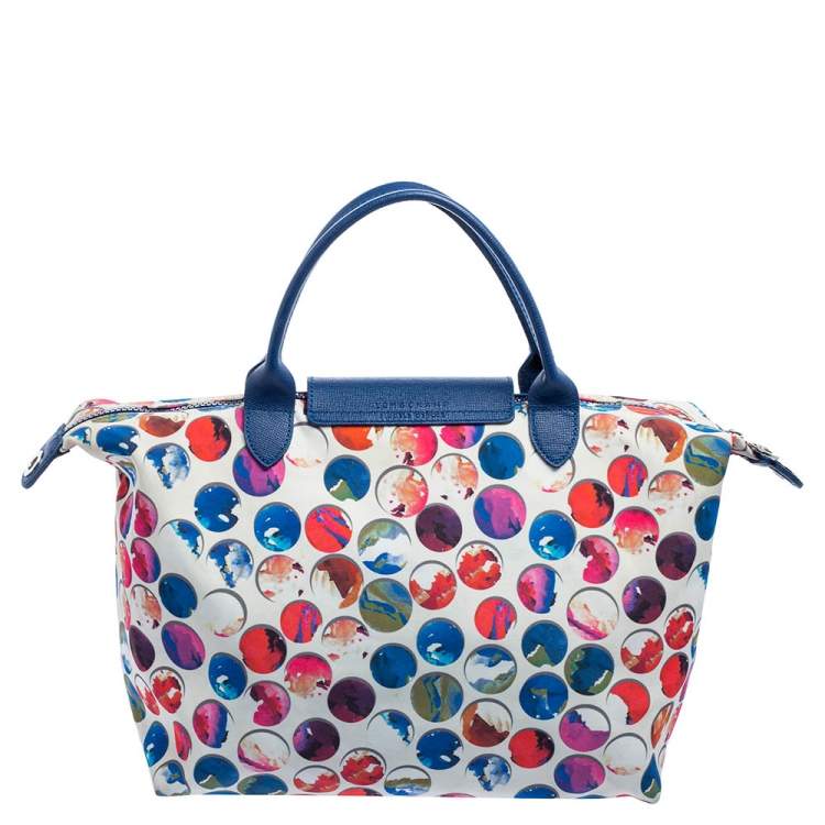 Pre Owned Longchamp Multicolor Nylon And Leather Le Pliage Neo Fantaisie Tote