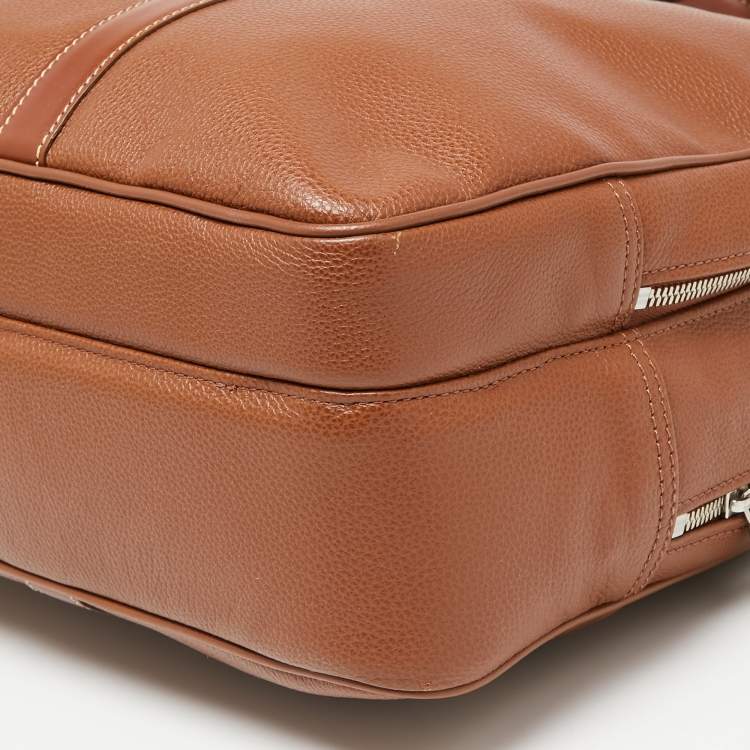 Pre Owned Longchamp Brown Leather Le Foulonne Briefcase L Bag