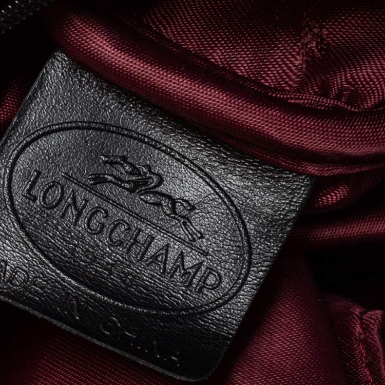 Pre Owned Longchamp Black Canvas and Leather Boston Bag