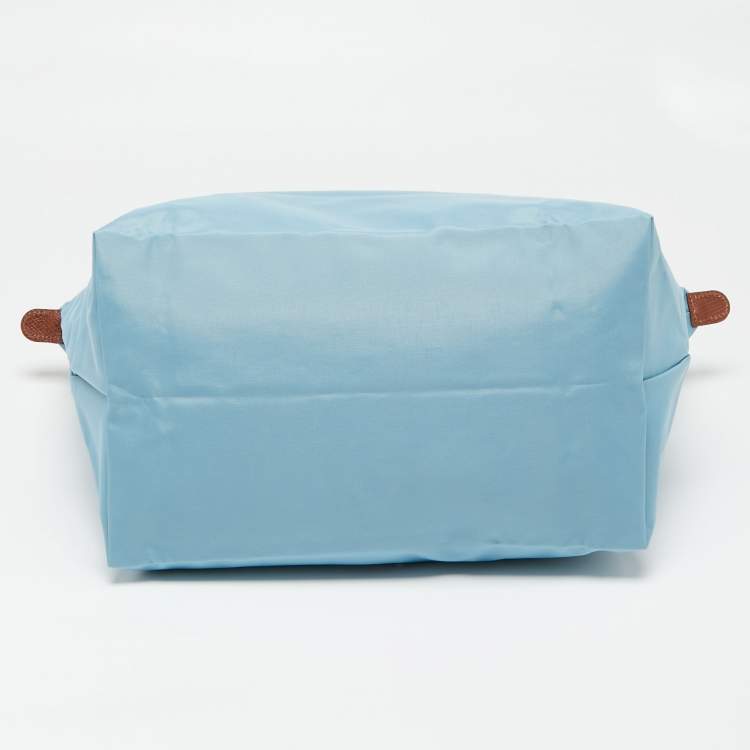 مملوكة مسبقًا Longchamp Blue Nylon and Leather Medium Le Pliage Tote