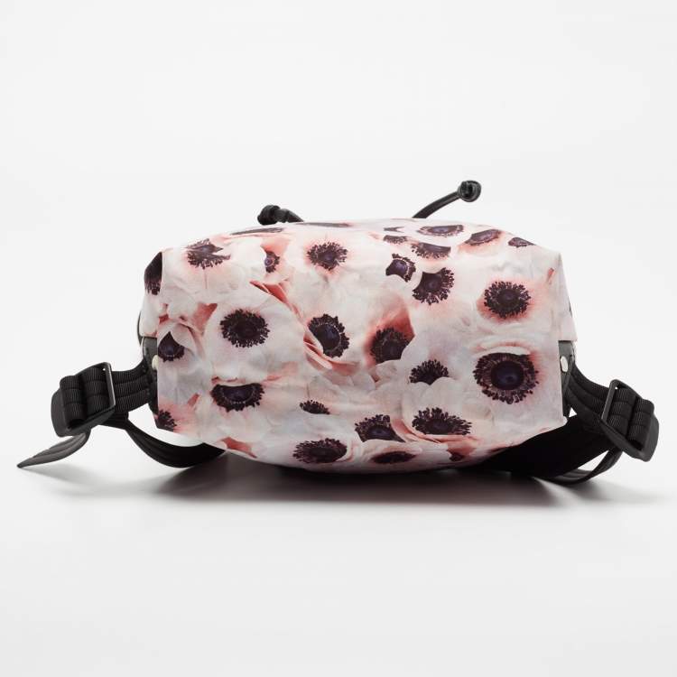 Pre Owned Longchamp Multicolor Floral Print Nylon and Leather Le Pliage Drawstring Backpack