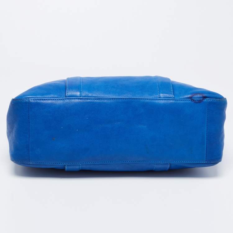 Pre Owned Longchamp Blue Leather Massai Tote