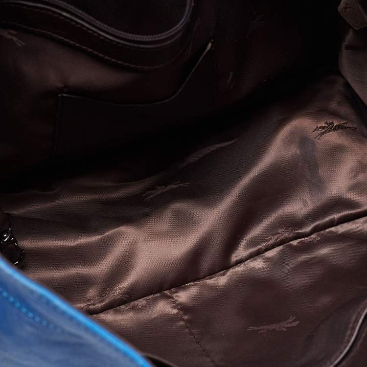 Pre Owned Longchamp Blue Leather Massai Tote