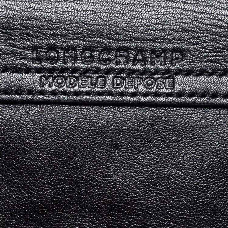 Pre Owned Longchamp Black Leather Le Pliage Tote