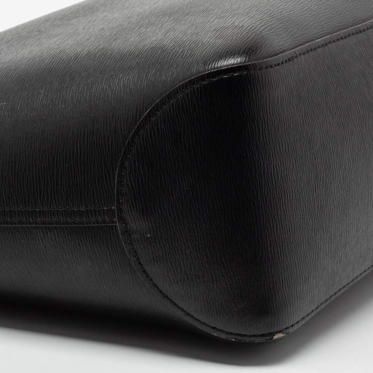Pre Owned Longchamp Black Leather Roseau Tote
