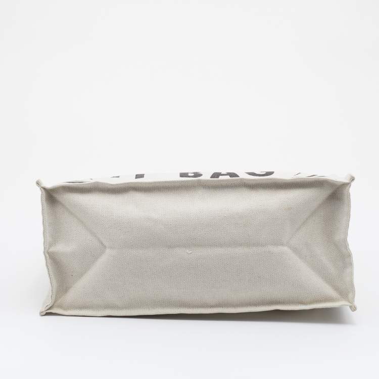Pre Owned Longchamp Off White Canvas Ceci est un It Bag Tote 