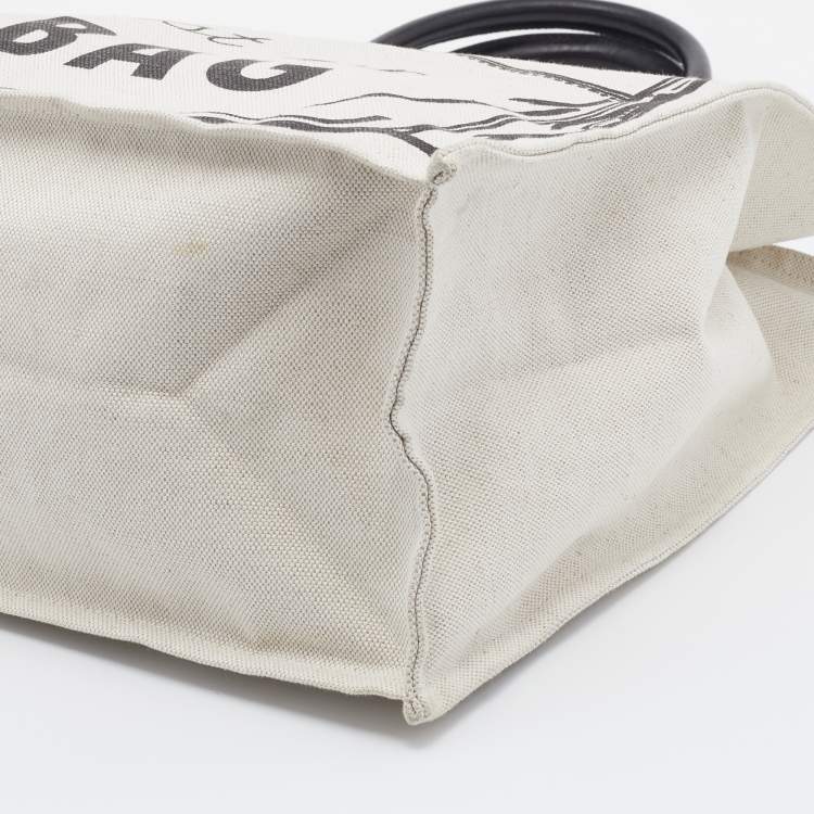Pre Owned Longchamp Off White Canvas Ceci est un It Bag Tote 
