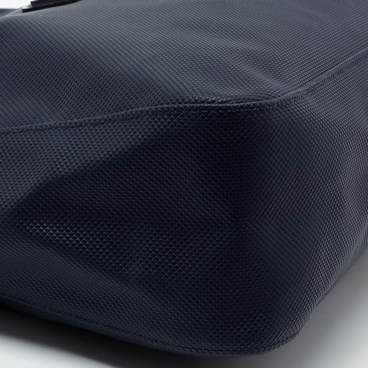 مملوكة مسبقًا Longchamp Navy Blue Textured Leather Zip Hobo  