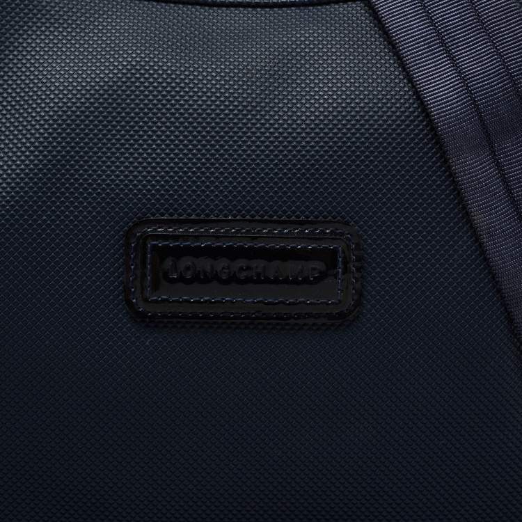 مملوكة مسبقًا Longchamp Navy Blue Textured Leather Zip Hobo  
