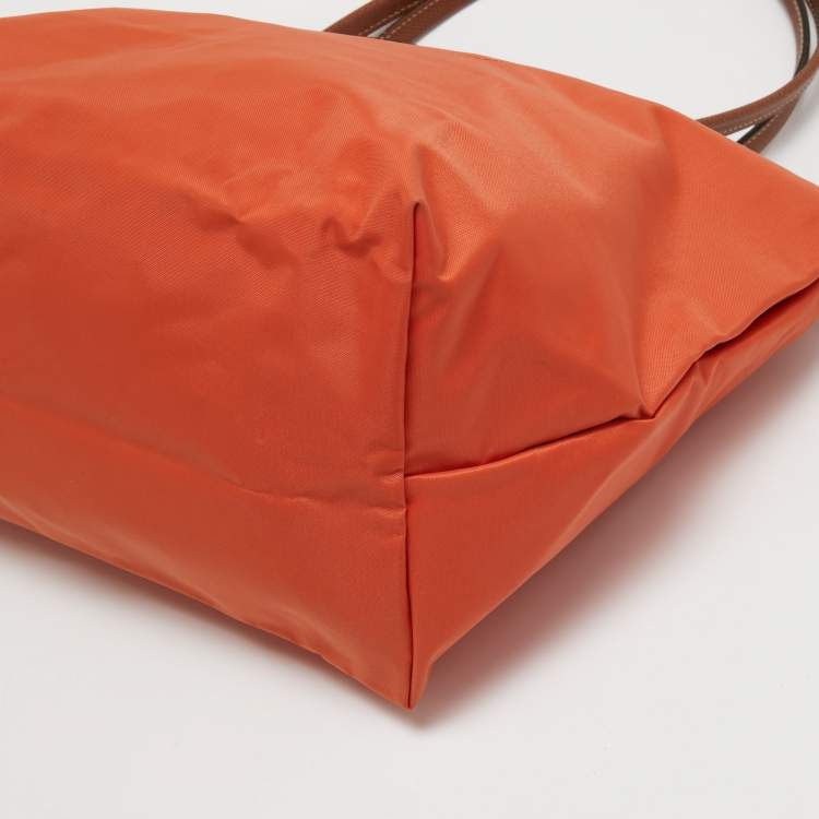Pre Owned Longchamp Nylon and Leather Le Pliage Tote