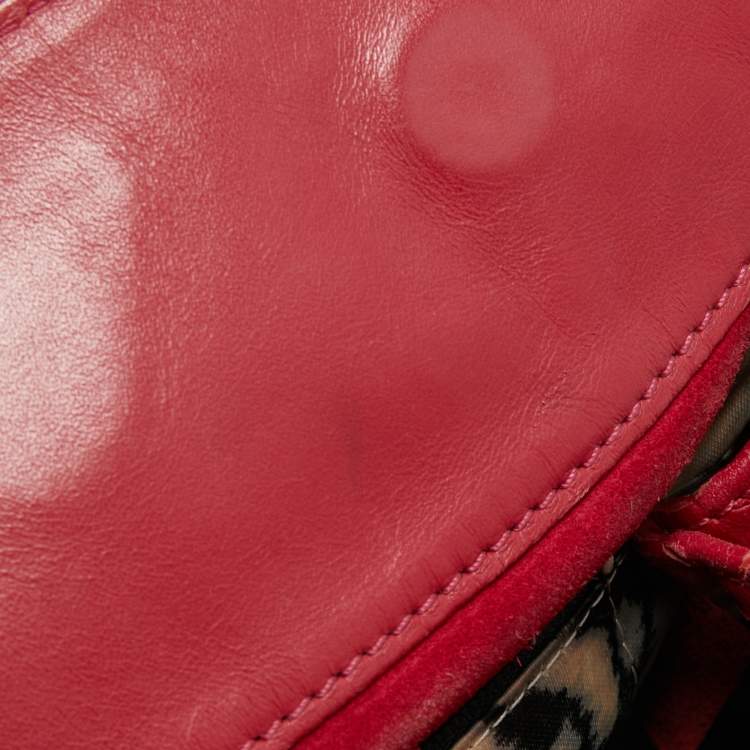 Pre Owned Longchamp Red Croc Embossed LeatherTote