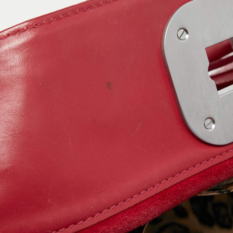 Pre Owned Longchamp Red Croc Embossed LeatherTote