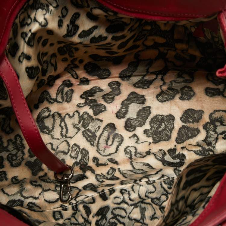 Pre Owned Longchamp Red Croc Embossed LeatherTote