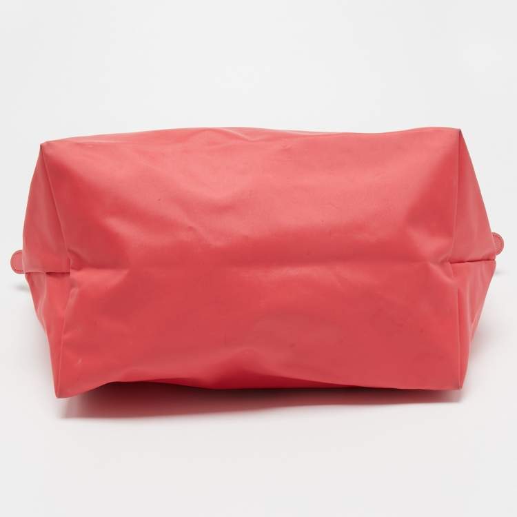 Pre Owned Longchamp Pink Nylon and Leather Le Pliage Neo Tote