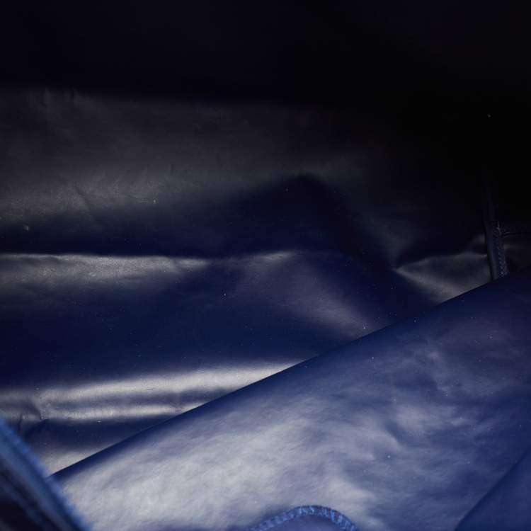 Pre Owned Longchamp Blue Nylon and Leather Le Pliage Tote