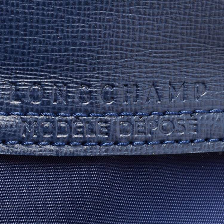 Pre Owned Longchamp Blue Nylon and Leather Le Pliage Tote