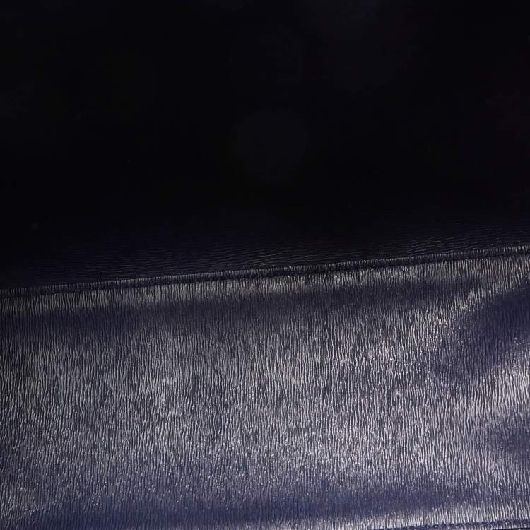 Pre Owned Longchamp Magenta/Navy Blue Leather Roseau Tote