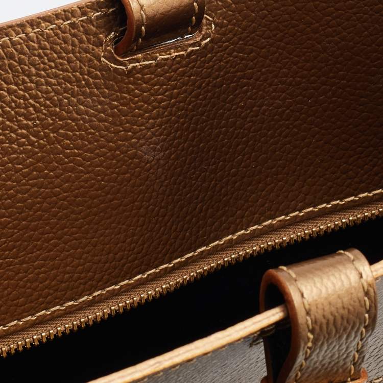 Pre Owned Longchamp Metallic Leather Large Le Foulonne City Tote