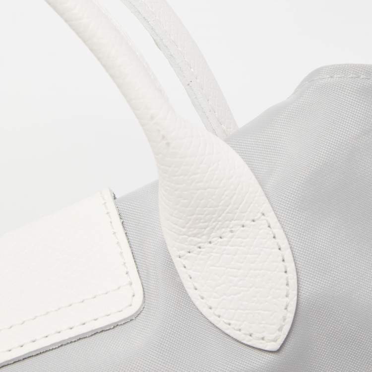 Pre Owned  Longchamp x Nendo Grey/White Leather and Nylon Katachi Circular Bag