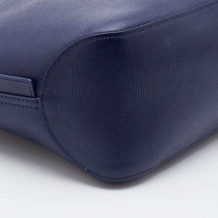 Pre Owned Longchamp Navy Blue/Pink Leather Roseau Reversible Tote